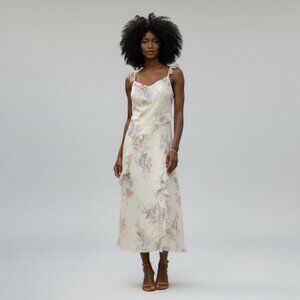 NWT By & By Floral Ruffle Maxi Dress XL Romantic Feminine Lined